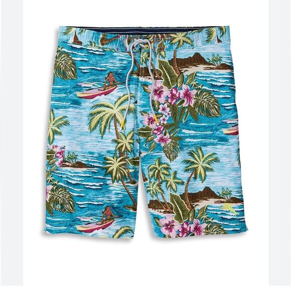 NWT Tommy Bahama Baja Hula High Seas Men’s Swim‎ Trunks Board Shorts Sz S - Picture 4 of 10